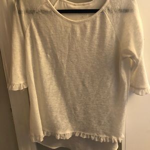 Cute top flowy cream ruffle New York and co
